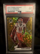 2020 Panini Mosaic Rookies Isaiah Simmons #245 No Huddle Gold Prizm /10 (RC)