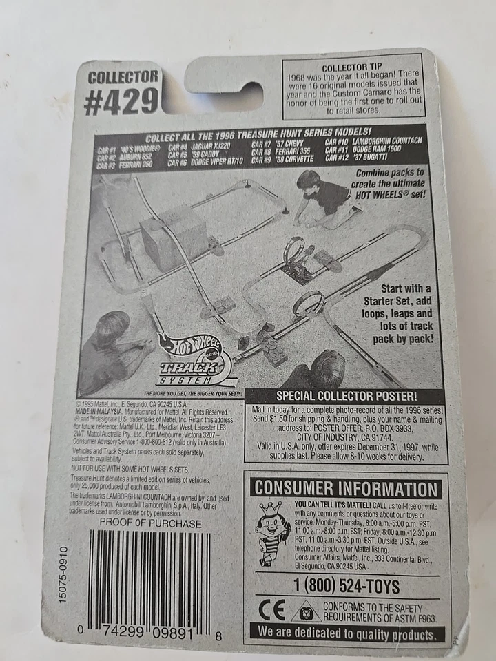 Lamborghini Countach #429 Treasure Hunt 1996 Hot Wheels Foto 2 de 2