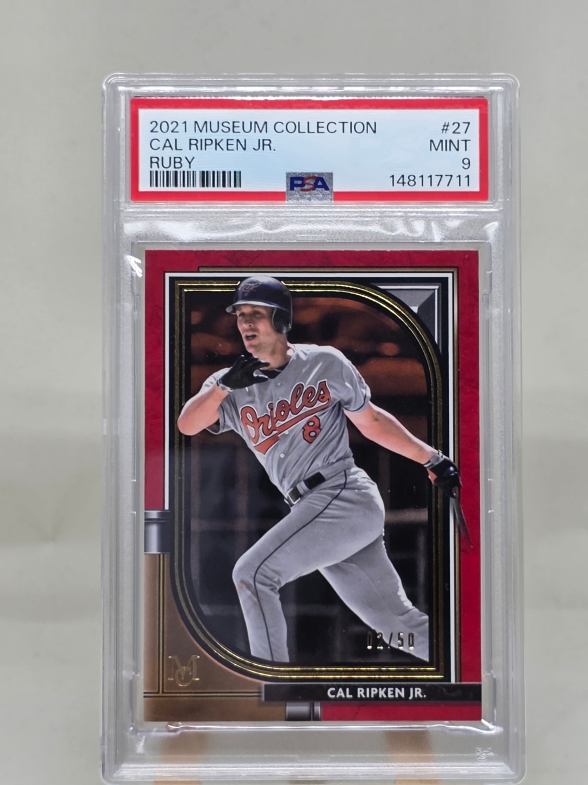 2021 Topps Museum Collection Cal Ripken Jr Ruby /50 PSA 9 Orioles HOF