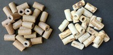 RARO Lote Mixto de 50 Cuentas Tubulares de Arcilla Cerámica Alta Cocido Marrón Remolino EE. UU. 15 mm