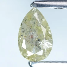 1.03Ct Rare 100% Natural No Treated I-2 Impressive Pear Fancy Yellow Diamond