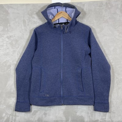 Outdoor Research Women Large Jacket Salida Wool Blend Zip Up Hooded *Pilling*