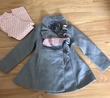 Rothschild Girls Coat Grey And Pink Size 4/5 With Pant Size 4 Set