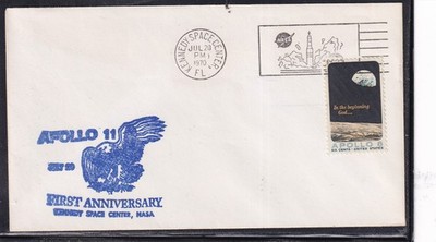 Apollo 11  Mondlandung 1. Jahrestag  NASA Cachet, KSC  20.07.70