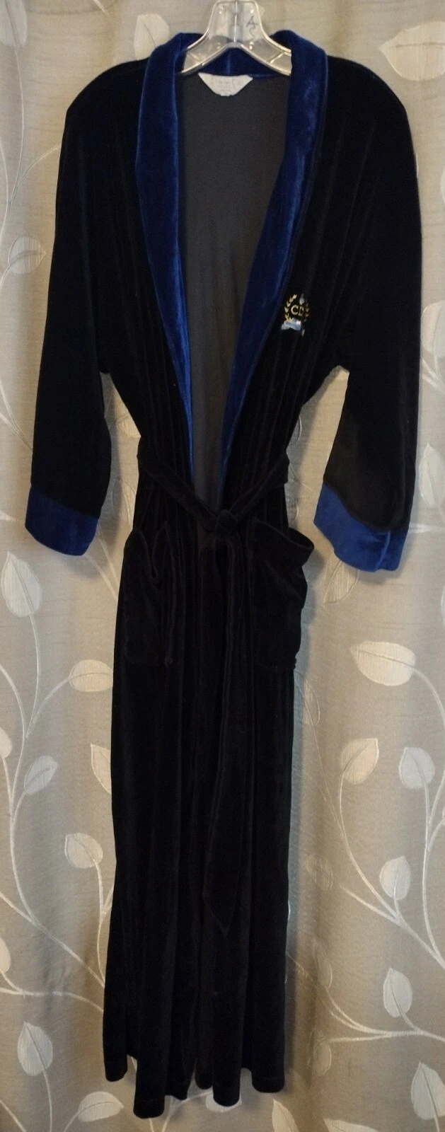 Robe longue ceinturée Christian Dior Monsieur velours noir monogrammé vintage