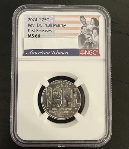 2024 P Rev. Dr. Pauli Murray 25c NGC MS 66 Quarter FIRST RELEASES WITH 2 ERRORS