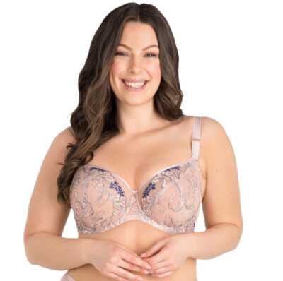 Gorsenia Bügel BH beige ungepolstert mit Spitze starker Halt Damen Dessous