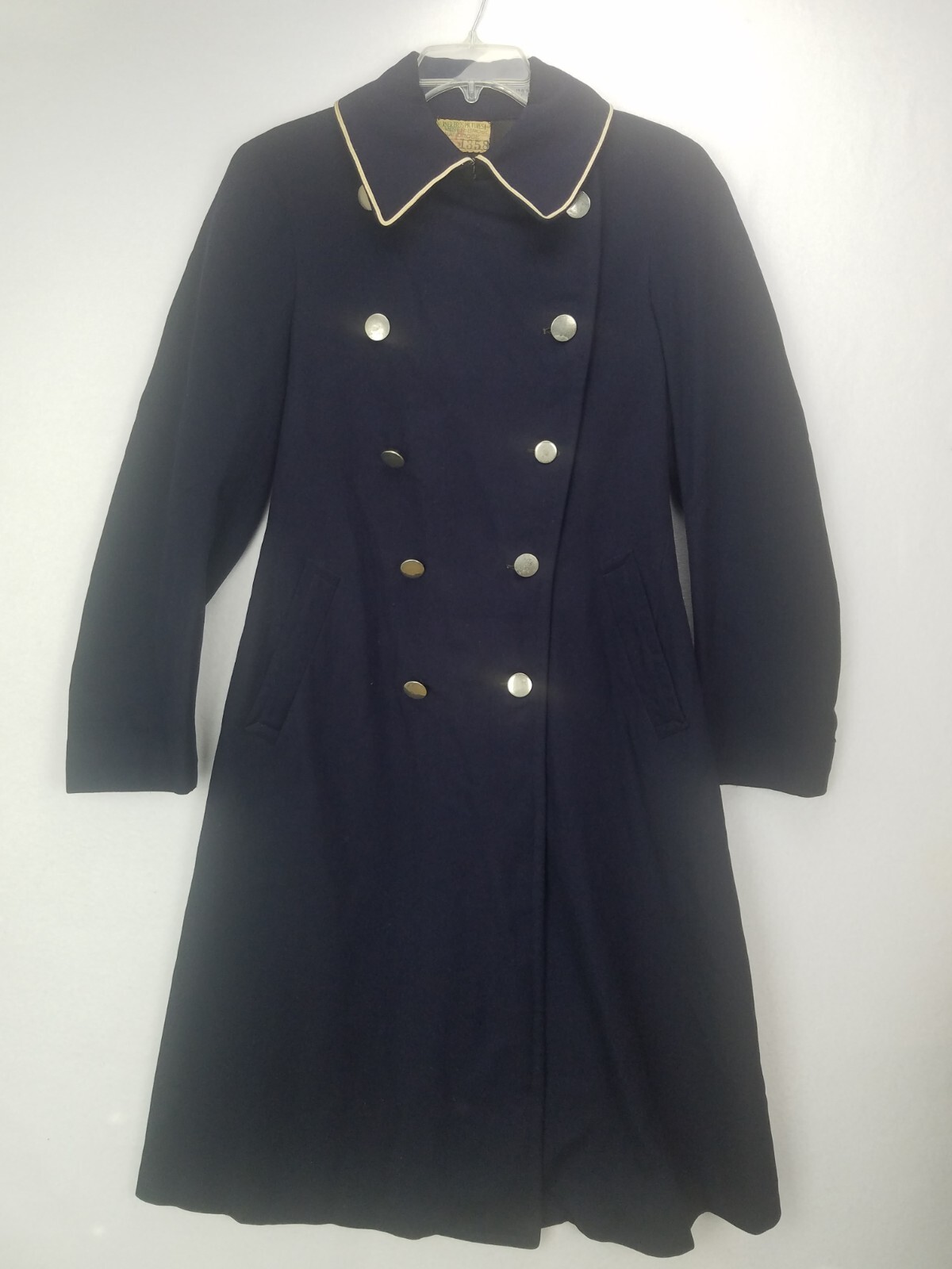 Vintage Military Wool Trench Coat Warner Bros War Movie Jacket-image