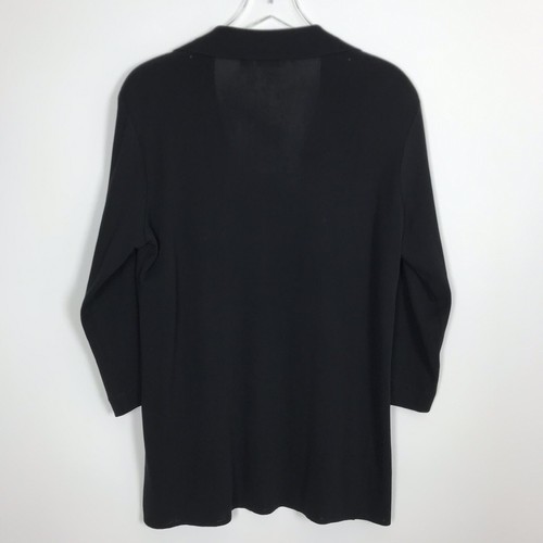 Exclusively Misook Women’s Medium Black Open Front Cardigan Sweater Collar - Imagen 2 de 7