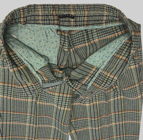 Sisley Womens 42 US Small Green Plaid 25 % Wool Blend Cropped Pants Boho Retro - Picture 9 of 16