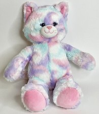 Build A Bear BAB Pastel Swirl Tie-Dye Kitty Cat 16 inch Stuffed Animal Plush Toy