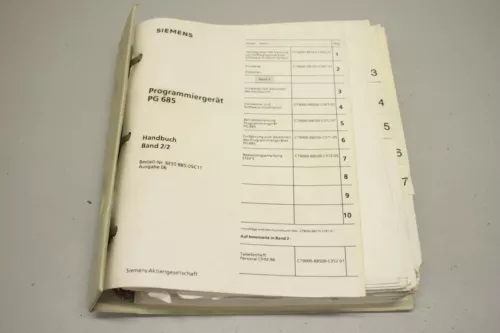 SIEMENS SIMATIC S5 for PG685 PLC Software Manual Book 6ES5885-0SC11