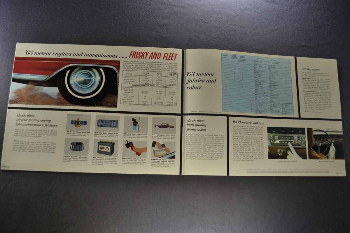 1963 Mercury Meteor Brochure S-33 Hardtop Sedan Cruiser Wagon