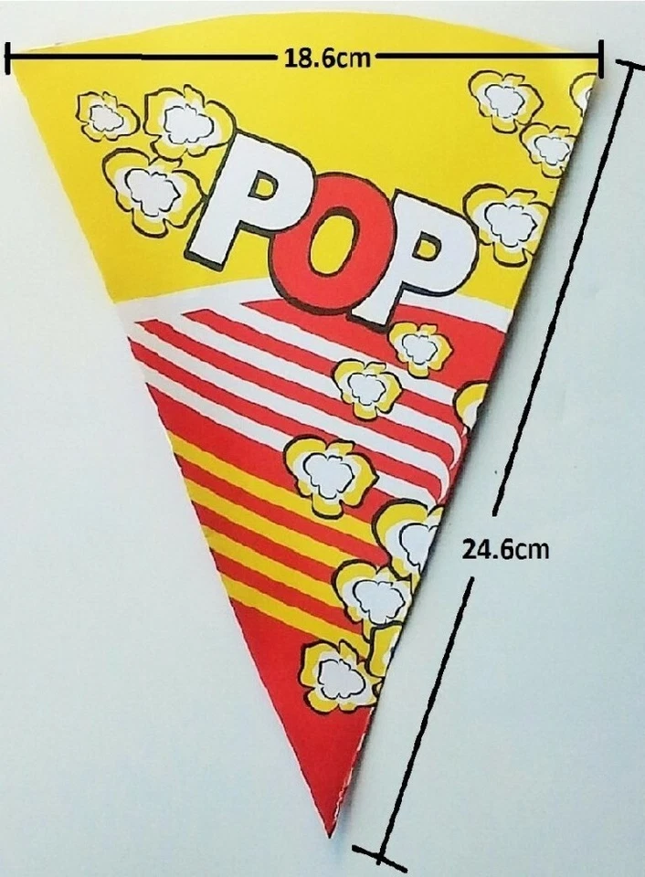 ┥ Caja de conos de palomitas de maíz bolsos cono fiesta cine película soporte nocturno Foto 2 de 4