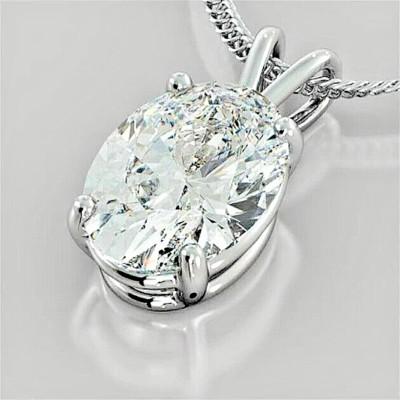 5 Karat ovale Form Diamant Platin Anhänger IGI Zertifikat F Farbe VS1 im Labor gezüchtet