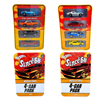 Hot Wheels Since '68 Muscle Cars 4-Car Pack #1 & 2 1:64 Diecast | eBay