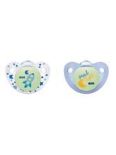 NWT NUK Orthodontic Pacifier Size Small 0-6 m Glow In The Dark Light Blue