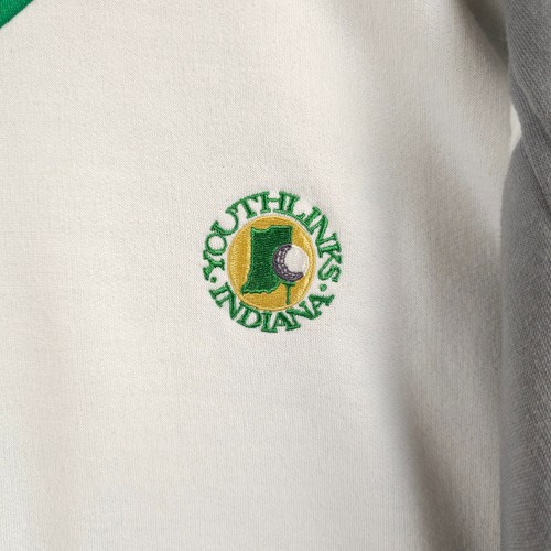 Vintage Logo 7 Sweatshirt Mens Medium Green Gray Elbow Patch Youth Links Indiana - Picture 7 of 10