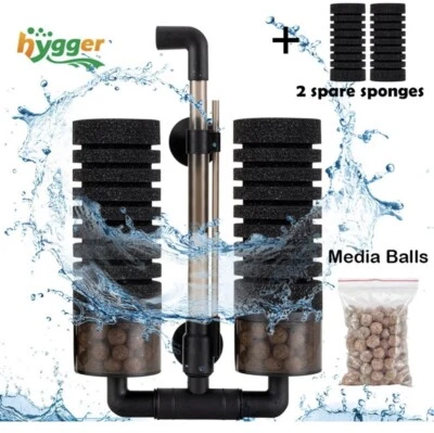 Hygger Aquarium Double Sponge Filter Biological and Mechanical Filtration Medium