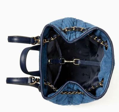 Kate Spade New York Backpack Briar Lane Quilted Blue Denim  display picture 2