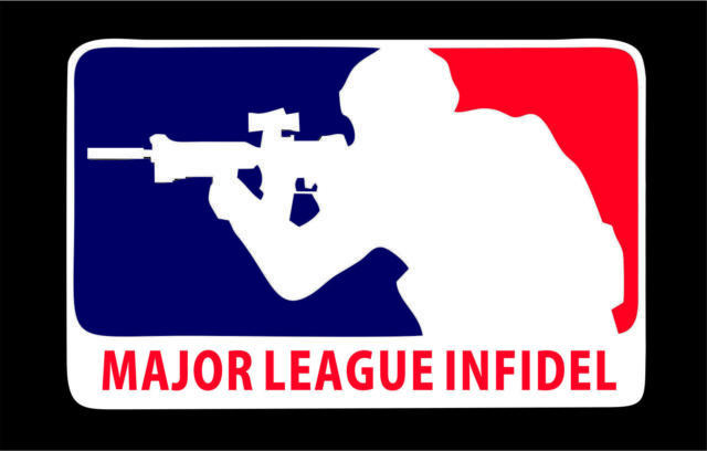 Major League Infidel Embroidered T-Shirt S-6XL, LT-4XLT Gun Rights NRA New