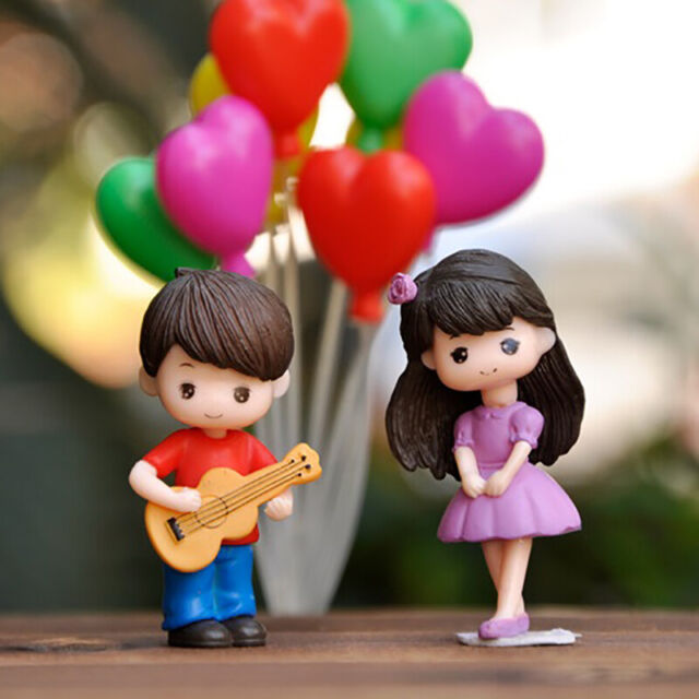 2pcs Creative Miniature Ornaments Boy Girl Guitar Sweety Lovers Couple Figuri&#039;P2