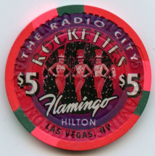 5 $ Flamingo Hilton The Radio City Rockettes LE Chip Las Vegas 1995 - Bild 2 von 2