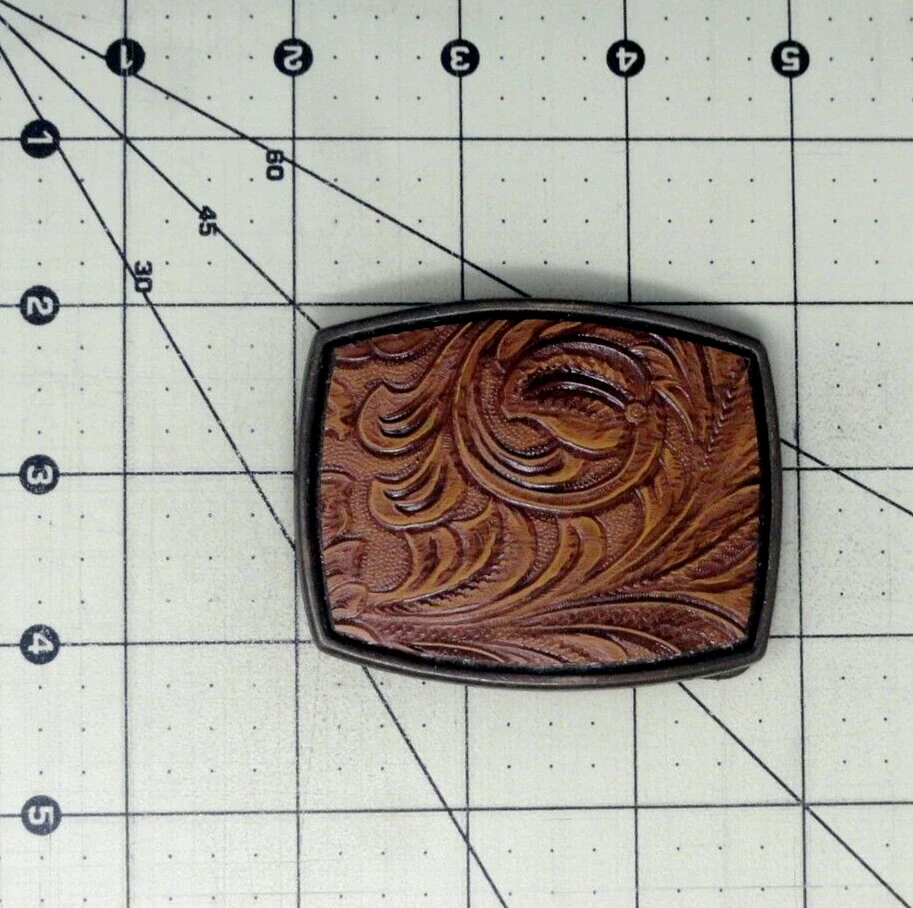 Clásico Vaquera Western Cinturón Hebilla Vaquero Pergamino Imitación Cuero Incrustación De Colección .TAZ689 Foto 3 de 4