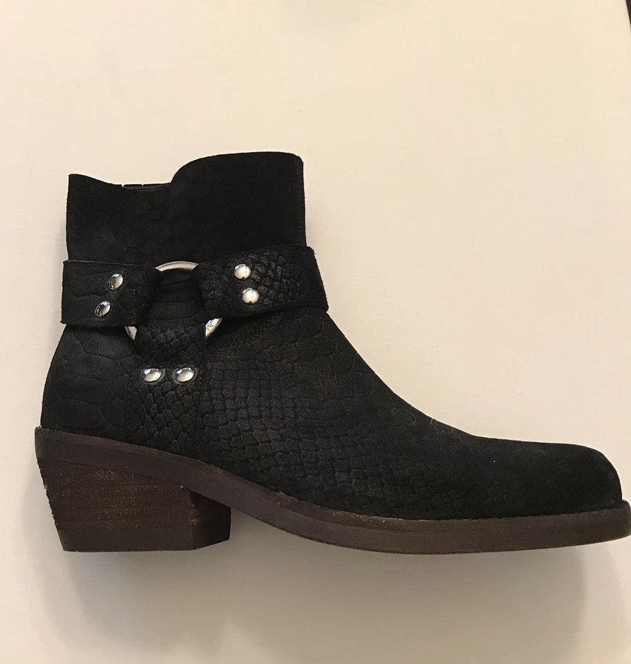 Nueva bota occidental Free People Fairfax talla 6 para mujer gamuza negra precio de venta sugerido por el fabricante $178 Foto 2 de 4
