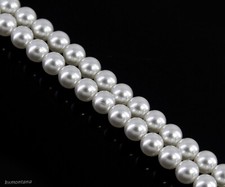 Natural Korean WHITE Jewelry South Sea 4.00 MM Round Silver Pearls Strand 15"
