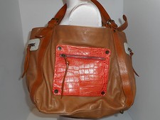 Maurizio Taiuti Calfskin Leather Womens Tote Purse Handbag Large 12x18 Tan Italy