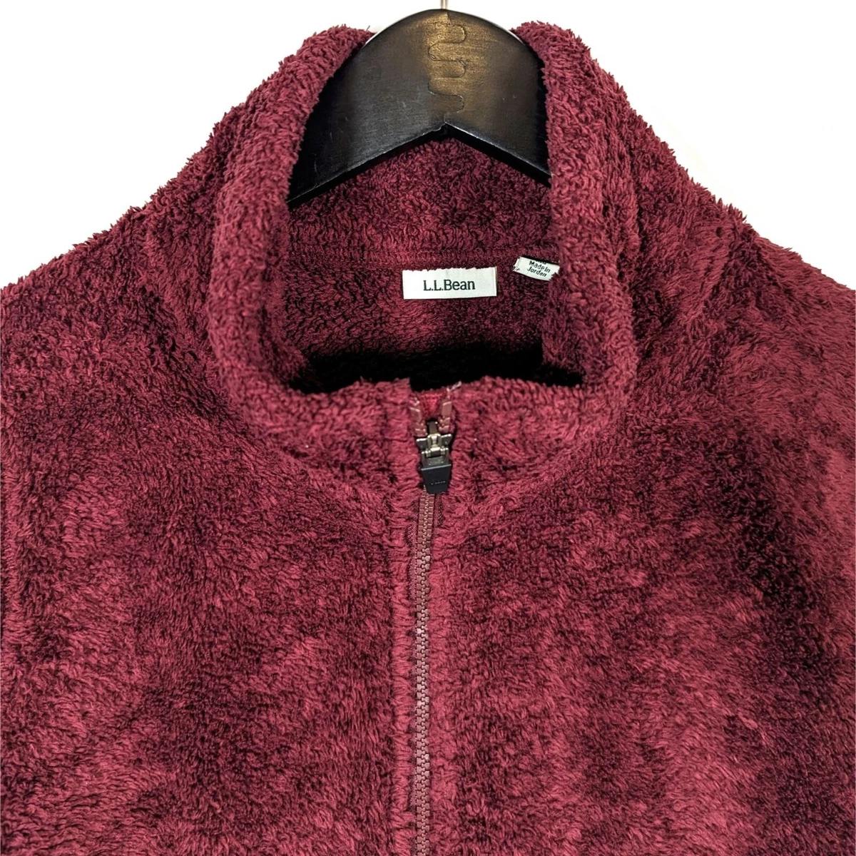 LL Bean Winter Loft Funnel Neck Pullover Fleece in Burgundy Size