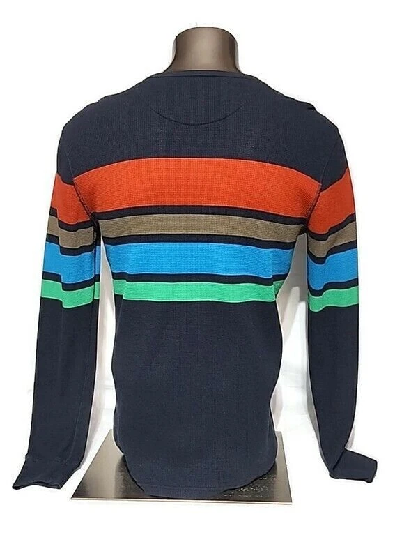 Mossimo Top SZ L Sweater Men's Cotton Polyester Striped Crewneck Athletic Sport - Image 2 of 4