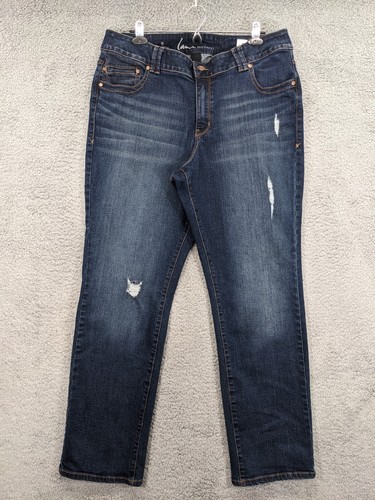 Jeans Lane Bryant gamba dritta donna 18 blu invecchiato elasticizzato tasche AA39 - Foto 10 di 15