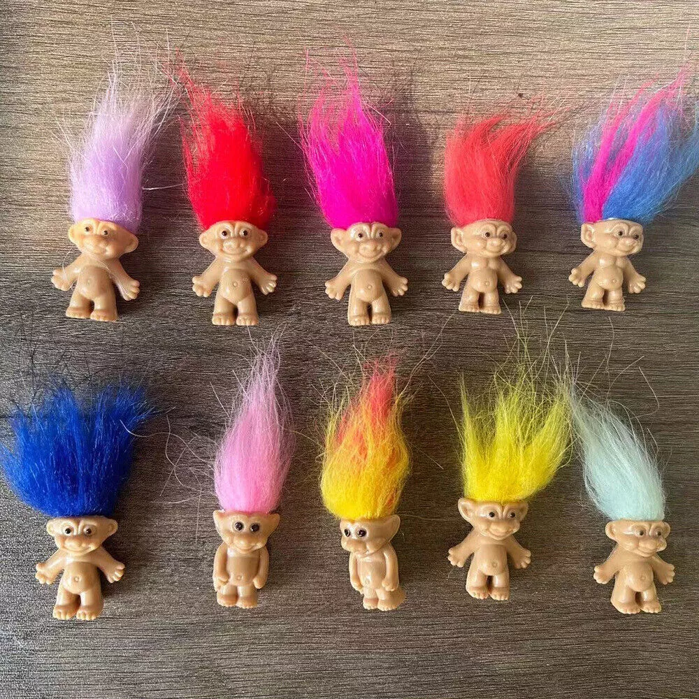10x Lucky Mini Vintage Troll Dolls Figure Chromatic Cute