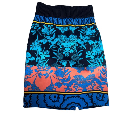 Plenty by Tracy Reese Cotton Blend Knit Colorblock Floral Pencil Skirt.Size 2 - Picture 3 of 10