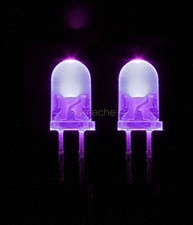 20pcs F5 5mm Round Ultra Violet LED UV Light 390-395nm Purple Lamp