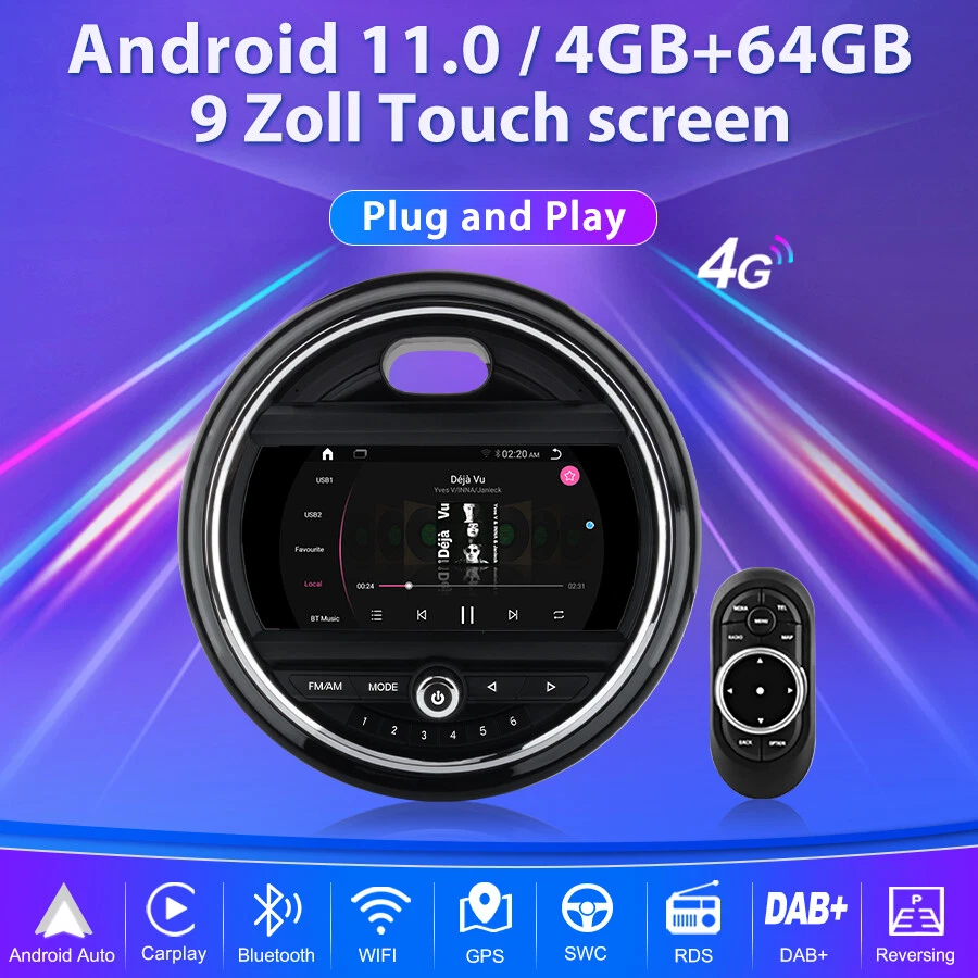 Für BMW Mini Cooper R56 2014-2019 Android Autoradio 4+64GB GPS Navi Wifi DAB+SWC - Bild 2 von 4