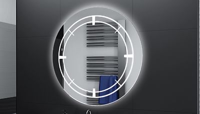 Badspiegel Rund m LED Beleuchtung Badezimmerspiegel Bad Spiegel Wandspiegel DR17