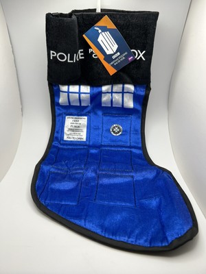 Doctor Who Tardis Stocking BBC Blue and Black - New, With Tag, D5