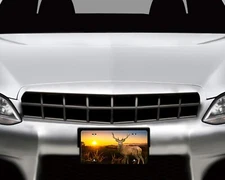 Deer Sunset Wildlife Vanity Aluminum Front License Plate Car Accessory