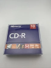 Memorex 10 Pack CD-R 52X 700 MB 80 Min Recordable Unopened Package