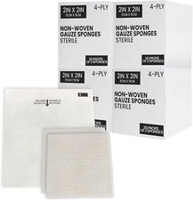 Sterile Gauze Pads, 2  x 2  Disposable 4-Ply Non-Woven Gauze Sponges, 200 Count