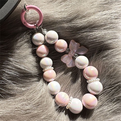 1Pcs Acrylic Beads Phone Lanyard Wristband Keychain for Women Girl - Photo 6 sur 15