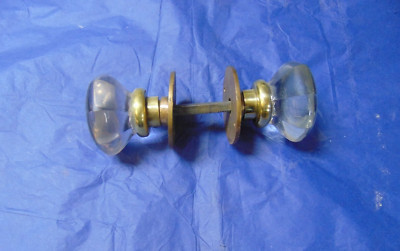 Antike massive Glas Messing Griffe verstellbare Spindel Ref 378
