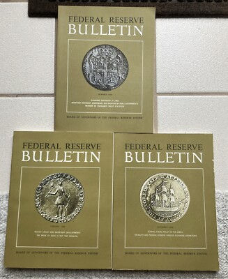 3 FEDERAL RESERVE BULLETIN- YEAR 1968 Board Of Governors Financial History