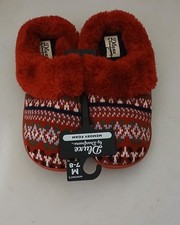 New Women  s Dluxe By Dearfoams Memory Foam Slippers M 7-8