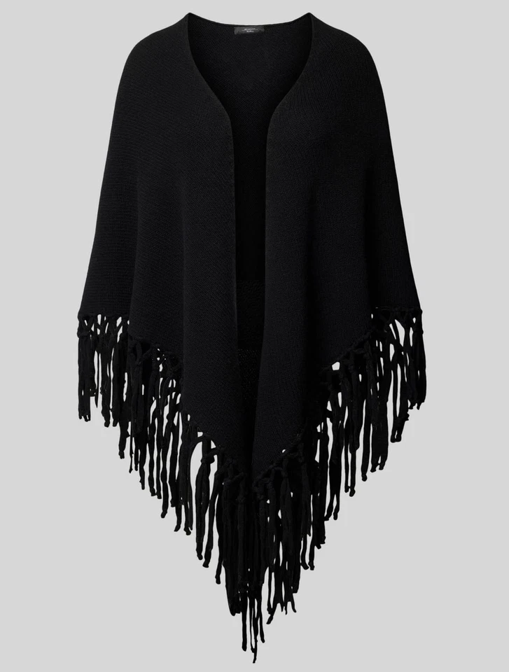 NEW Weekend Max Mara Wool shawl with fringes Scialle in lana con frange mantella - Imagen 2 de 4