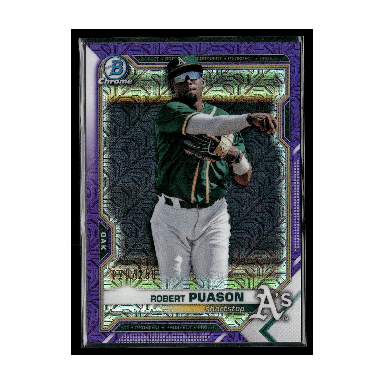 2021 Bowman Chrome #BCP-218 Robert Puason Purple Refractor /250 B36R4C