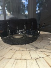 9cm Tall Black Men  s Crown Drama Cosplay Imperial Medieval King Metal Crown